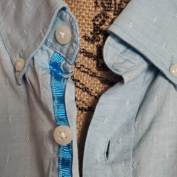 Blue men's button up shirt - Picture 2 of 4